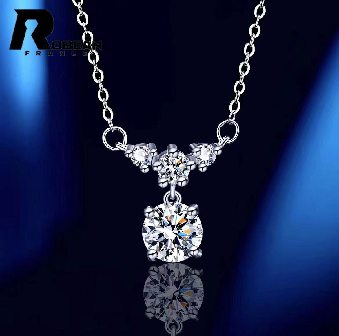 レア EU製 定価9万円★ROBEAN・人工ダイヤモンド・ペンダント★s925 シルバー 合成ダイヤモンド オシャレ プレゼント 1.4*1.25cm MP826539拍卖