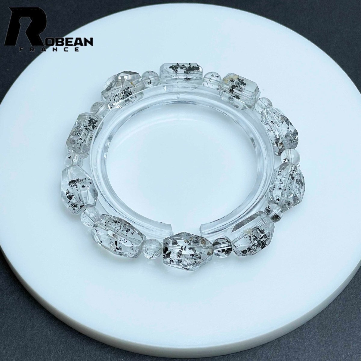 夢色 EU製 定価11万円★ROBEAN・ハーキマーダイヤモンド★パワーストーン ブレスレット 天然石 原石 綺麗 お守り 13.5*10.3mm M1007617拍卖