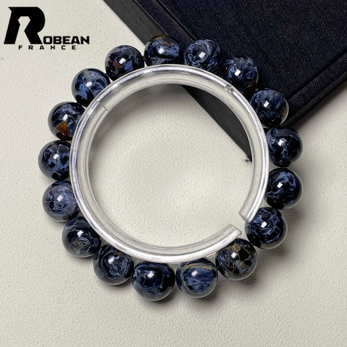 上級 EU製 定価50万円★ROBEAN・ピーターサイト★アクセサリー ブレスレット ブルー 天然石 お守り 約12.5-13mm D0113015拍卖