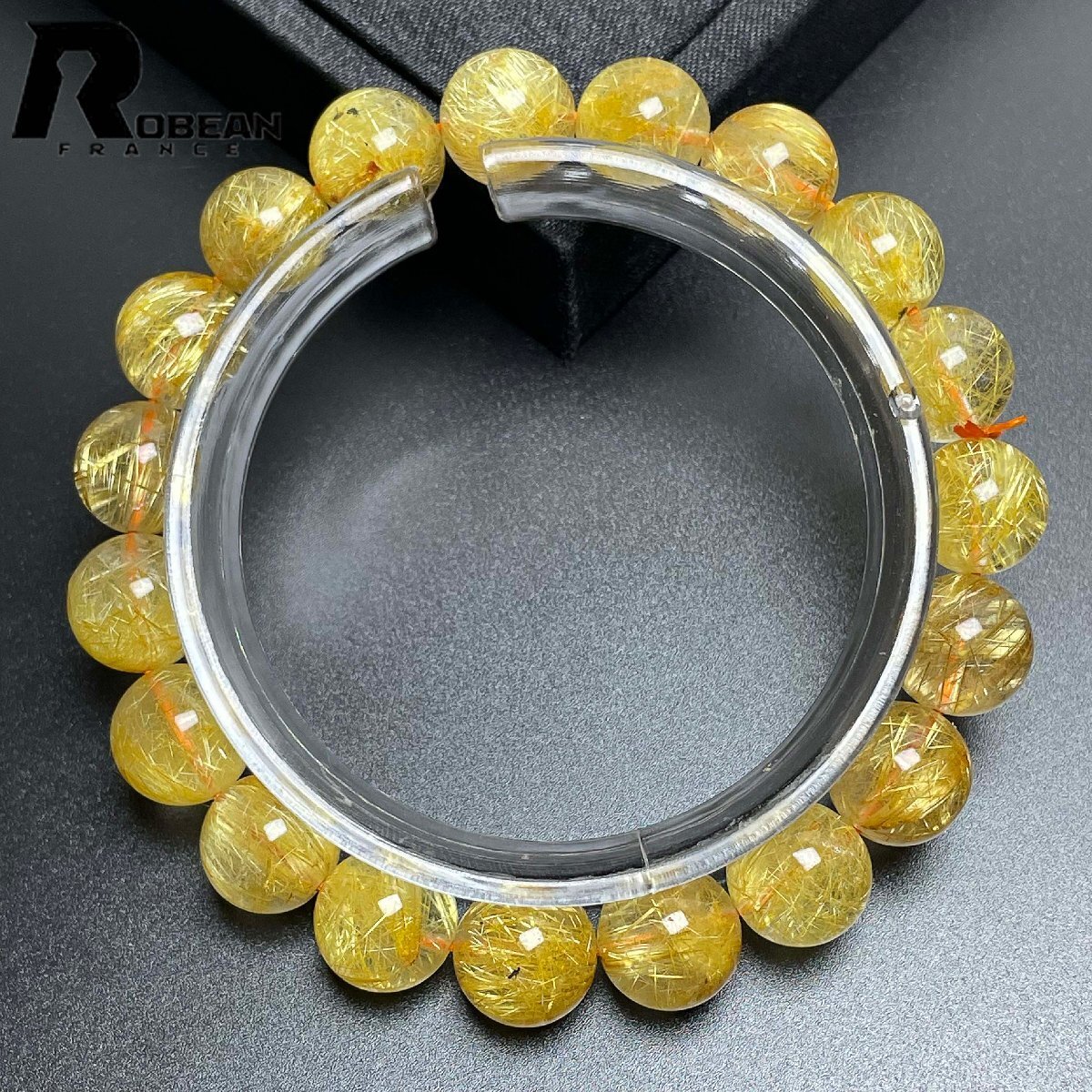 絶賛 EU製 定価24万円★ROBEAN・極!極満針ルチルクォーツ★ブレスレット パワーストーン 天然石 綺麗 金運 お守り 10.8-11.2mm M1010991拍卖