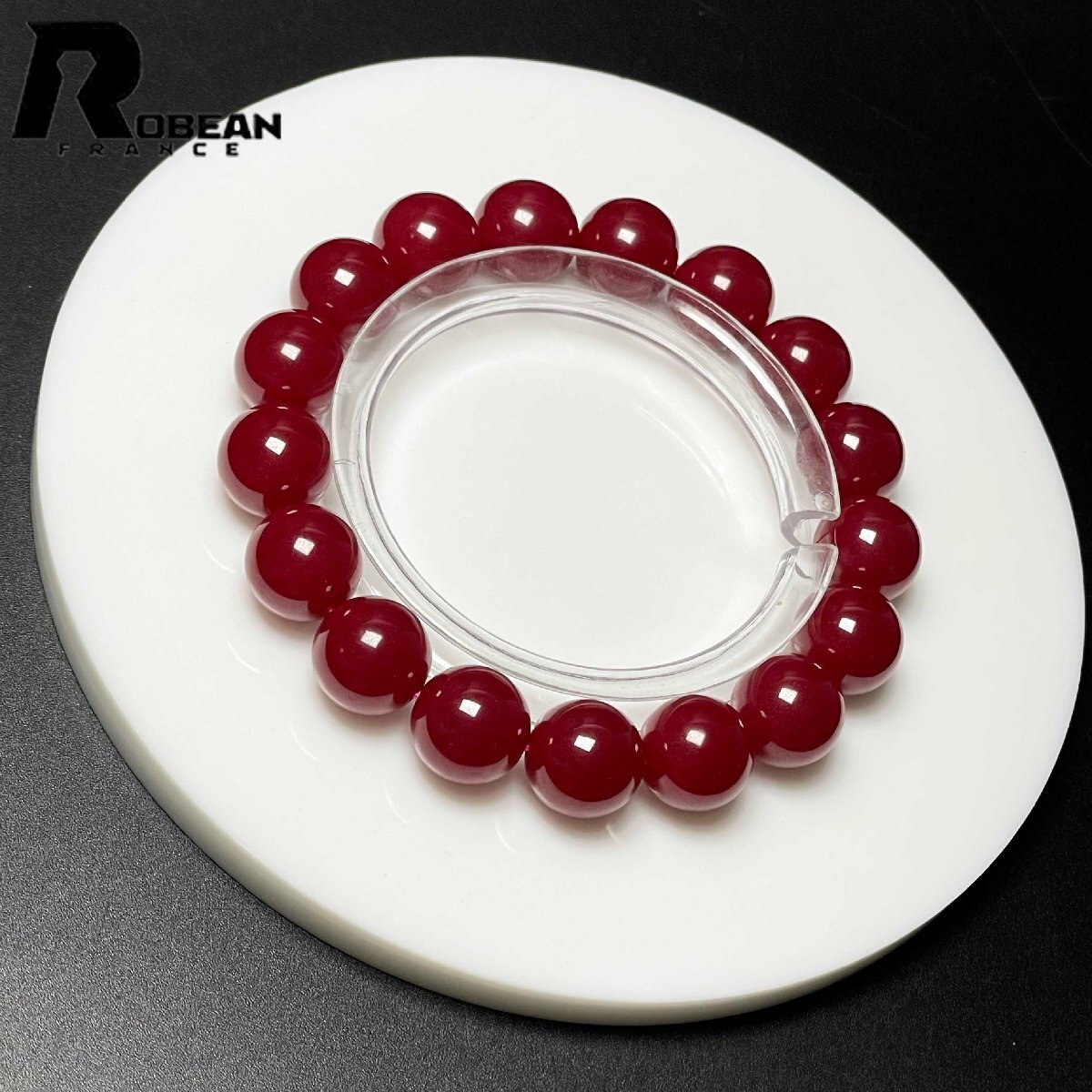綺麗 EU製 定価10万円★ROBEAN・30A合成スタ一ルビ一★ブレスレット パワーストーン 勝利の石 天然石 綺麗 お守り 12-12.1mm M0728073拍卖