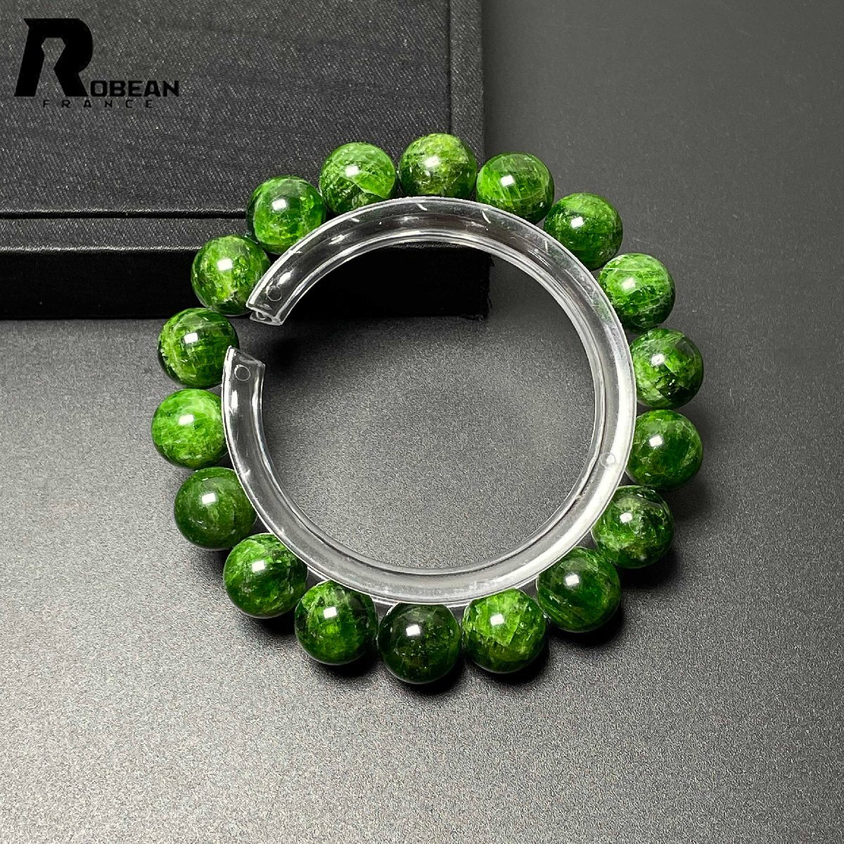 上品 EU製 定価20万円★ROBEAN・ダイオプサイド・ブレスレット★パワーストーン 天然石 アクセサリー 綺麗 オシャレ 11.2-11.5mm M0504125拍卖