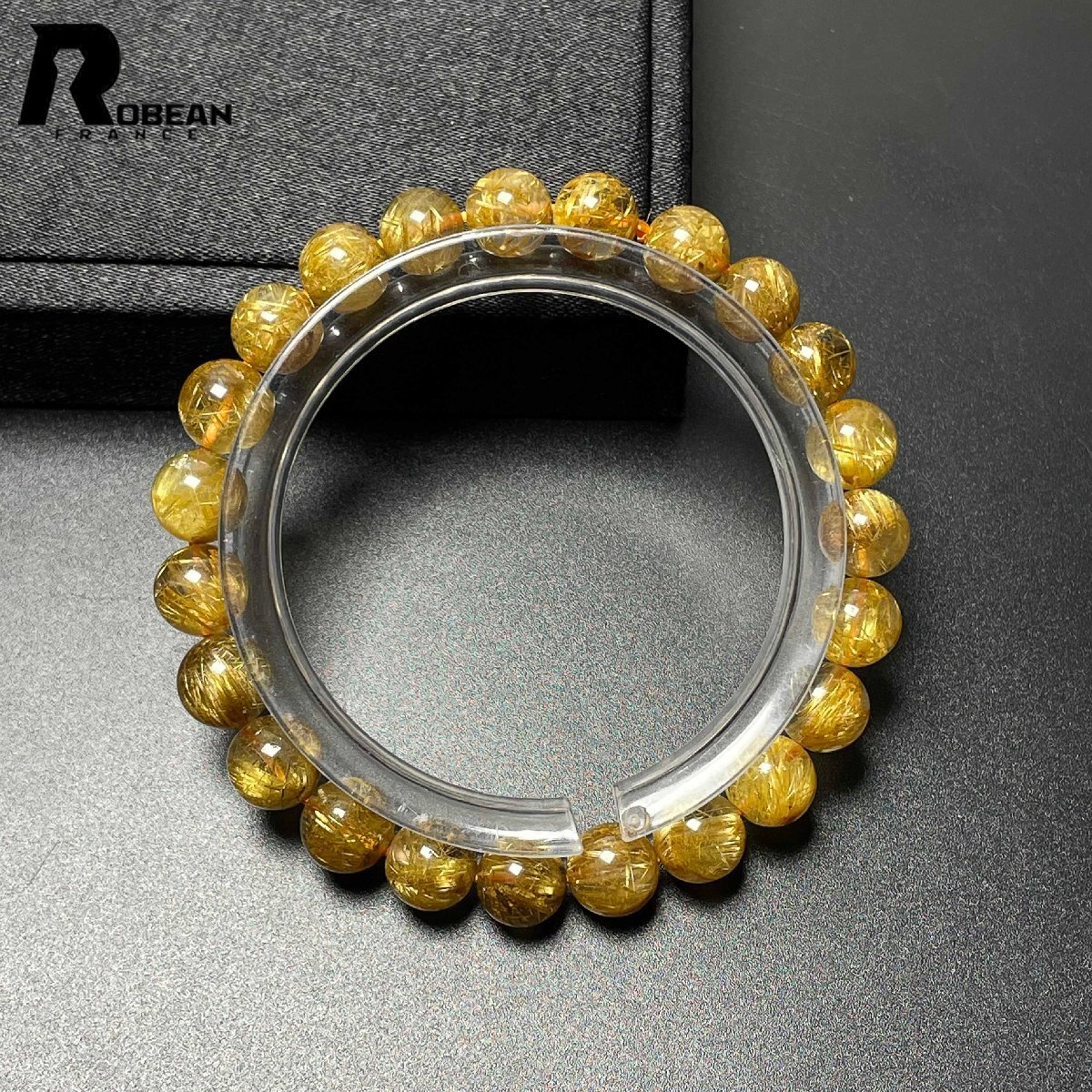 絶賛 EU製 定価20万円★ROBEAN・極!極満針ルチルクォーツ★ブレスレット パワーストーン 天然石 綺麗 金運 お守り 7.8-8.4mm M0327675拍卖