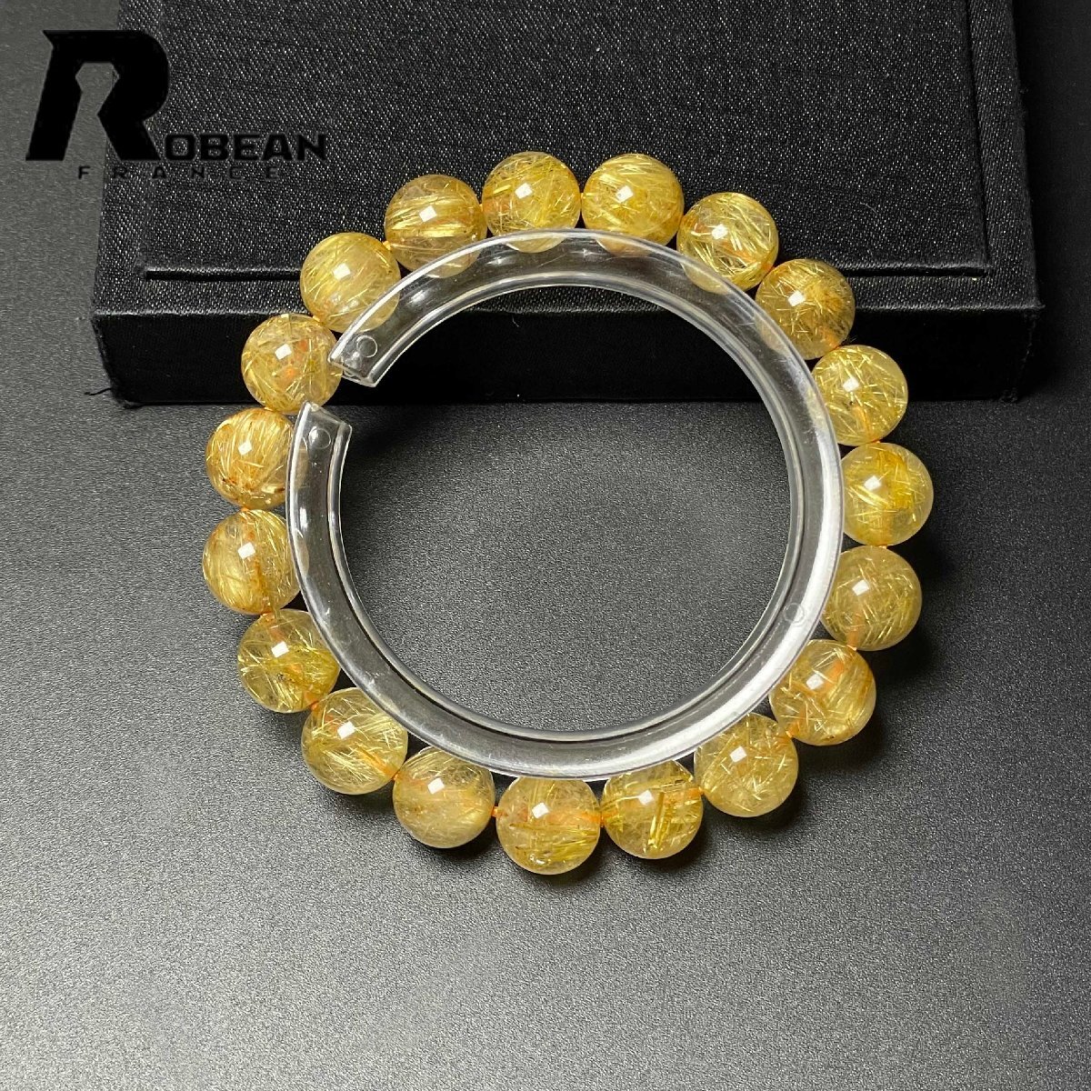 綺麗 EU製 定価30万円★ROBEAN・極!極満針ルチルクォーツ★ブレスレット パワーストーン 天然石 綺麗 金運 お守り 10.3-10.8mm M0722898拍卖