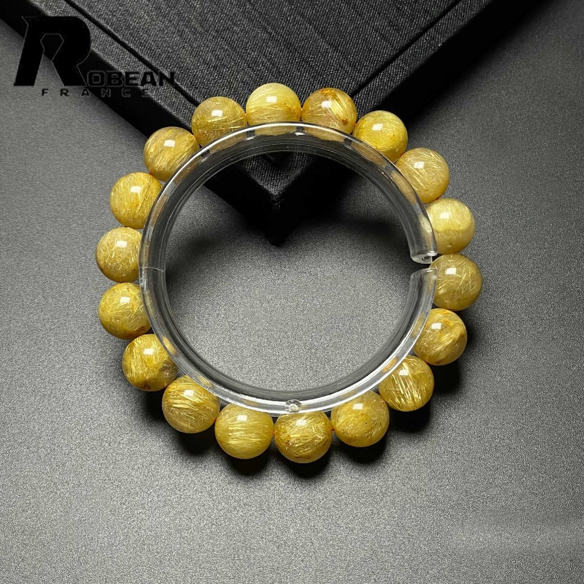 綺麗 EU製 定価23万円★ROBEAN・極!極満針ルチルクォーツ★ブレスレット パワーストーン 天然石 綺麗 金運 お守り 11.3-11.7mm M1009646拍卖