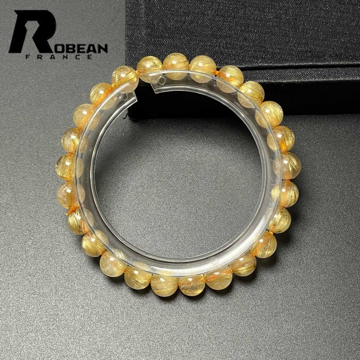 希少 EU製 定価7万円★ROBEAN・極!極満針ルチルクォーツ★ブレスレット パワーストーン 天然石 綺麗 金運 お守り 7.4-7.7mm M0722866拍卖