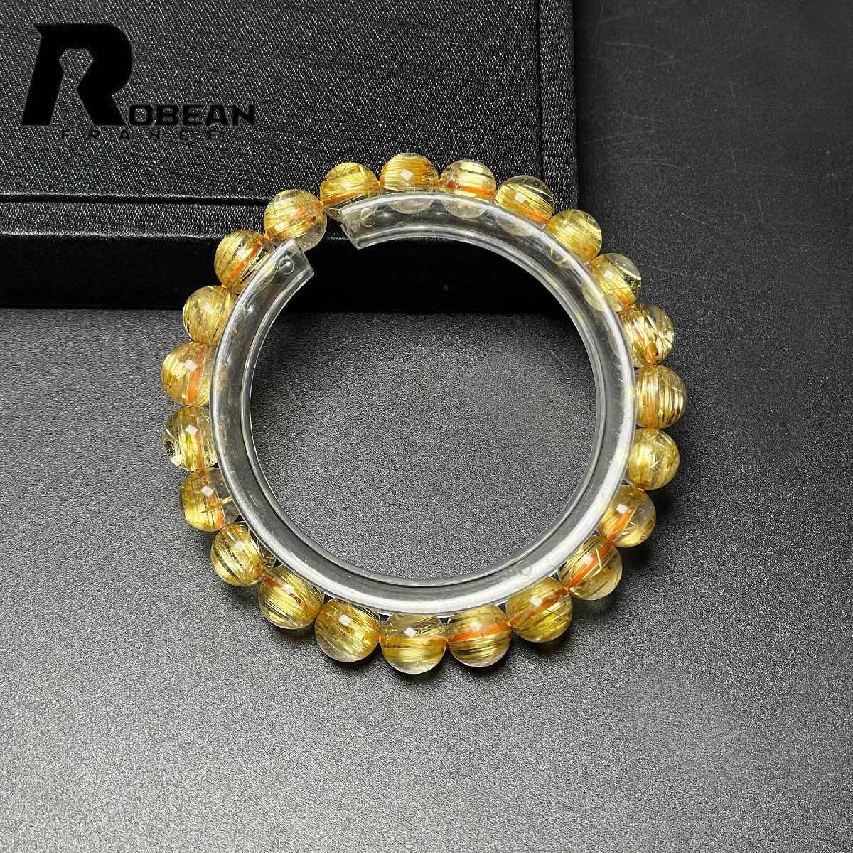 絶賛 EU製 定価41万円★ROBEAN・極!極満針ルチルクォーツ★ブレスレット パワーストーン 天然石 綺麗 金運 お守り 8.1-8.7mm M1112997拍卖
