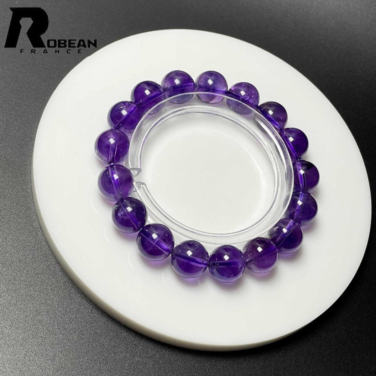 貴重 EU製 定価10万円★ROBEAN・アメジストファントム★パワーストーン ブレスレット アクセサリー 天然石 レア 11.5-12mm M0719921拍卖