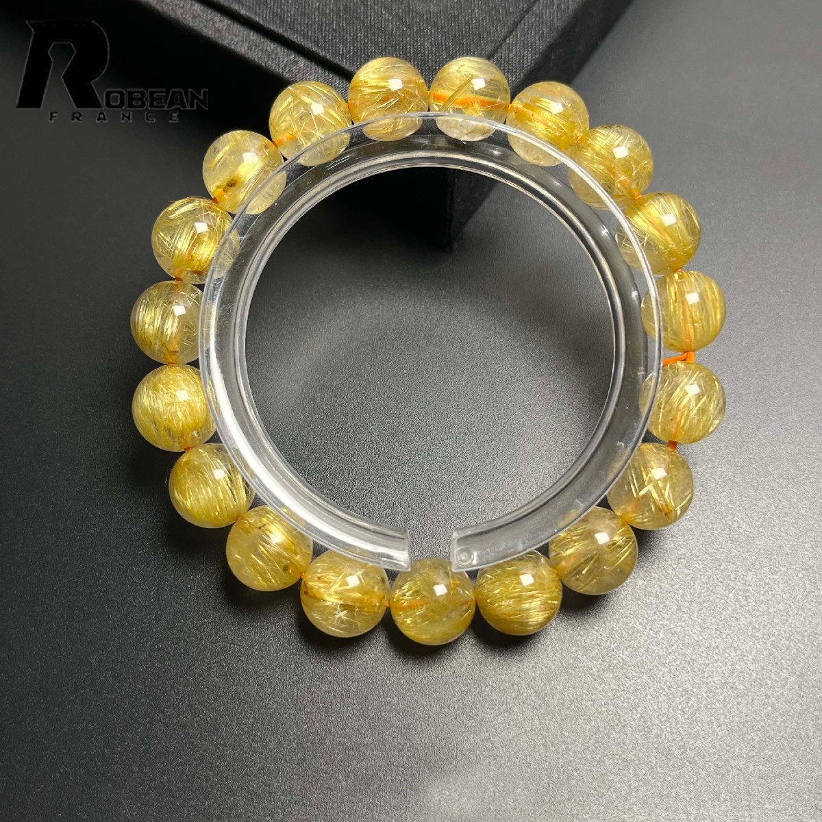 絶賛 EU製 定価23万円★ROBEAN・極!極満針ルチルクォーツ★ブレスレット パワーストーン 天然石 綺麗 金運 お守り 10.4-10.9mm K0703751拍卖