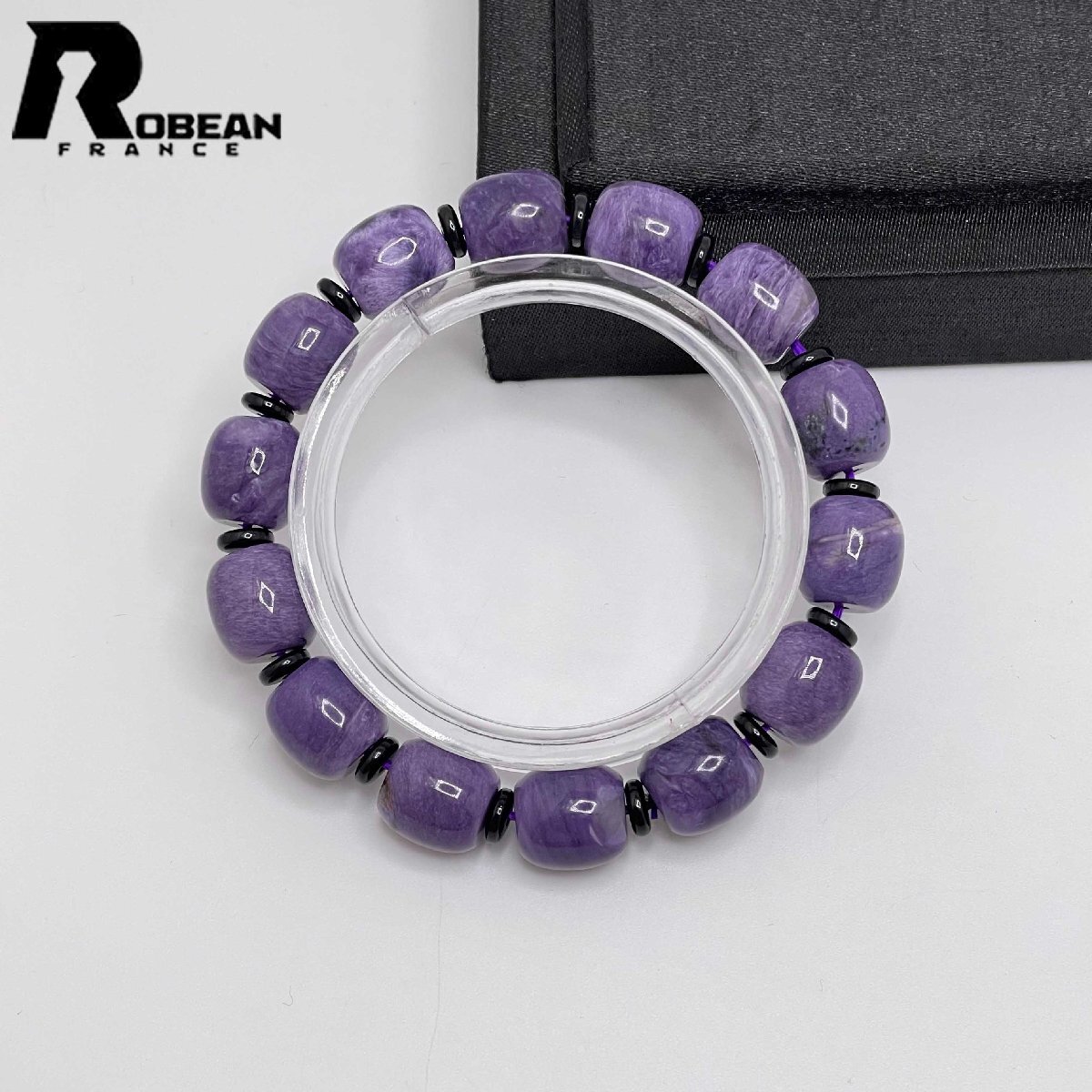 絶賛 EU製 定価10万円★ROBEAN・チャロアイト★天珠型ブレス パワーストーン 天然石 紫水晶 レア 高級 夢色11.6*11.3mm M0612527拍卖