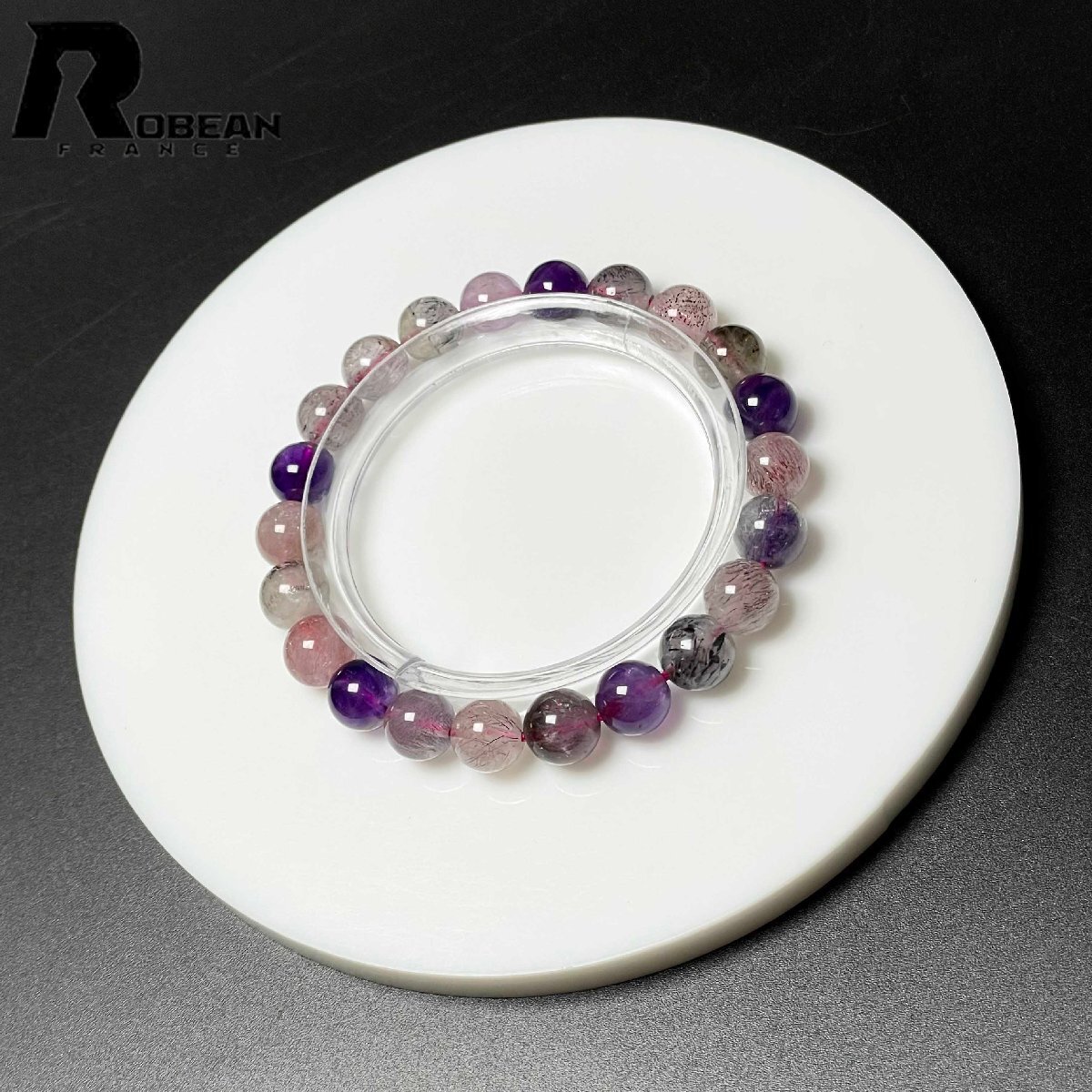 希少 EU製 定価7万円★ROBEAN・スーパーセブン★パワーストーン ブレスレット 天然石 原石 お守り プレゼント 8.3-8.8mm M0828449拍卖