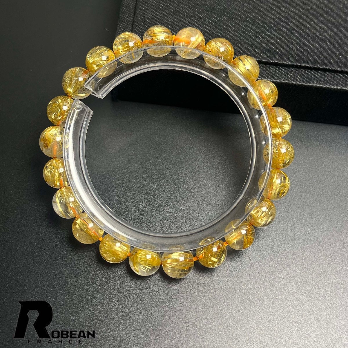 綺麗 EU製 定価20万円★ROBEAN・極!極満針ルチルクォーツ★ブレスレット パワーストーン 天然石 綺麗 金運 お守り 8.4-8.9mm K0708782拍卖