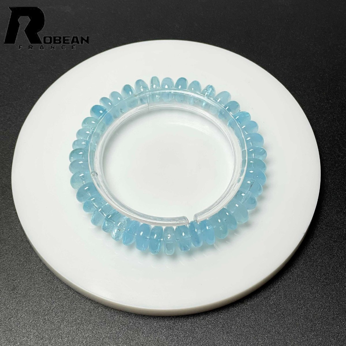 レア EU製 定価20万円★ROBEAN・ブルートパーズ★ボタンブレス パワーストーン 天然石 綺麗 お守り 10.5*4.1mm M0411915拍卖