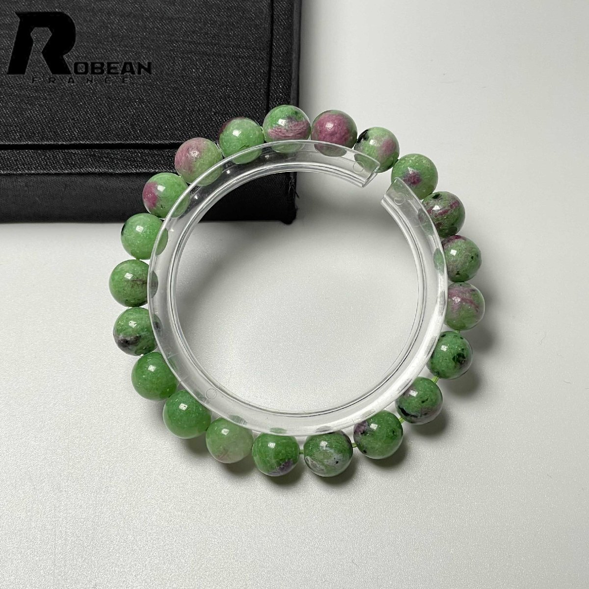 希少 EU製 定価7万円★ROBEAN・ルビーインゾイサイト★パワーストーン ブレスレット 天然石 原石 綺麗 高級 お守り 8.8-9.3mm M0724975拍卖