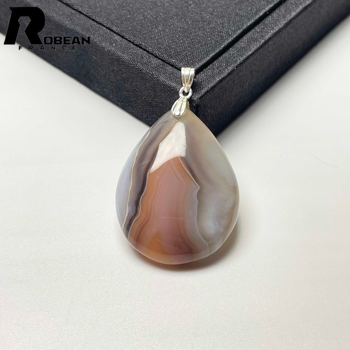 上品EU製 定価7万円★ROBEAN・ピンク ペルシャメノウペンダント★パワーストーン アクセサリー 瑪瑙 金運 お守り 35.7*27.2*7.7mm M1013694拍卖