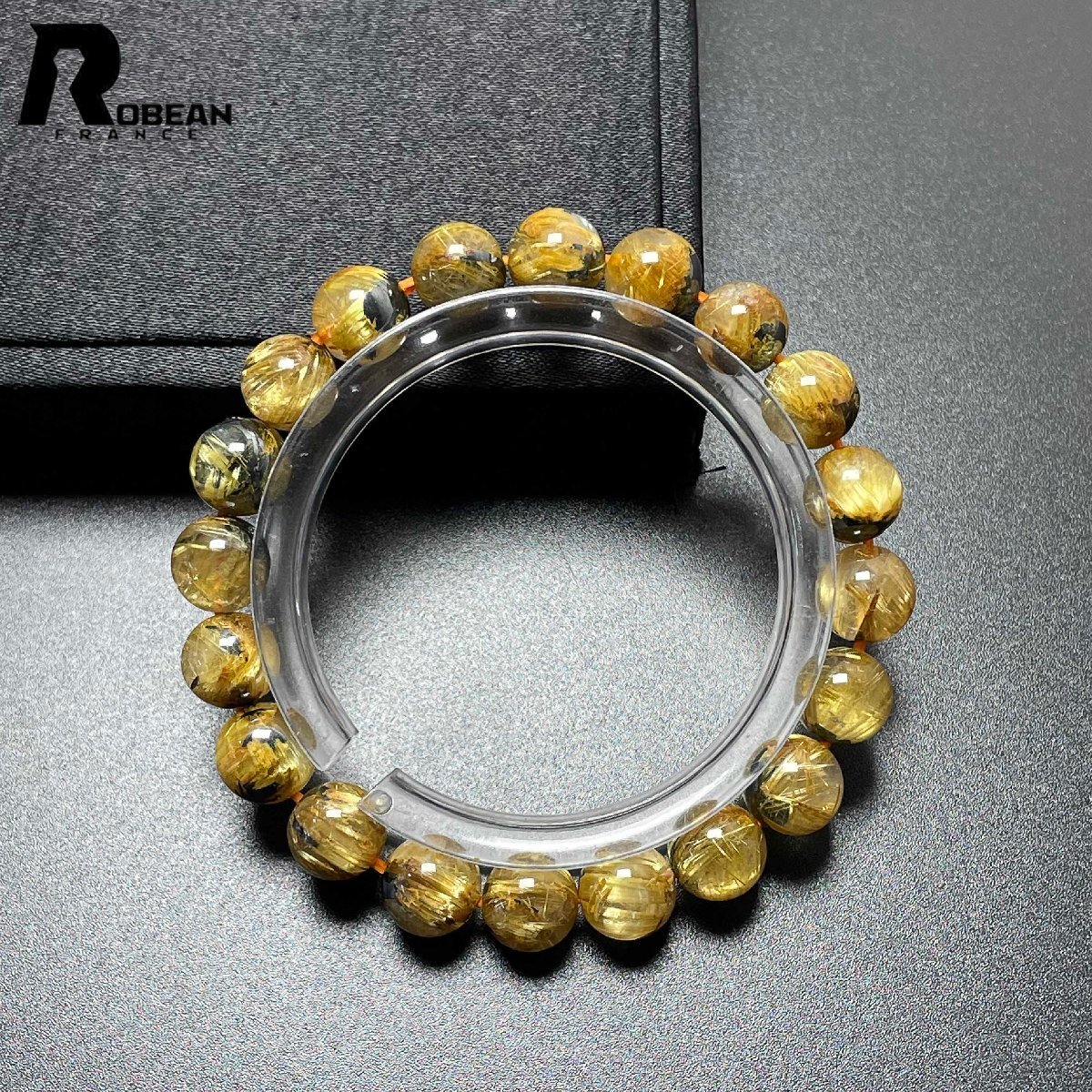 綺麗 EU製 定価14万円★ROBEAN・極!極満針ルチルクォーツ★ブレスレット パワーストーン 天然石 綺麗 金運 お守り 9.3-9.8mm M0222354拍卖