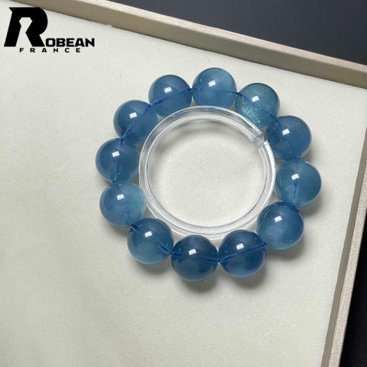 上品EU製 定価141万円★ROBEAN・スターブラックアクアマリン★パワーストーン ブレスレット 天然石 原石 綺麗 お守り 18.7-19.5mm D0516235拍卖