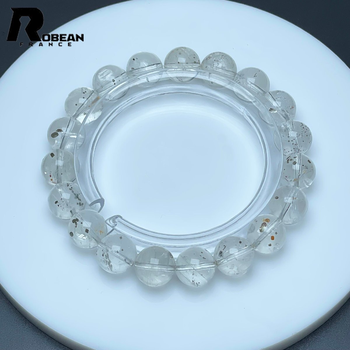 絶賛 EU製 定価9万円★ROBEAN・ハーキマーダイヤモンド★パワーストーン ブレスレット 天然石 原石 綺麗 高級 お守り 10.4-10.8mm M1025232拍卖