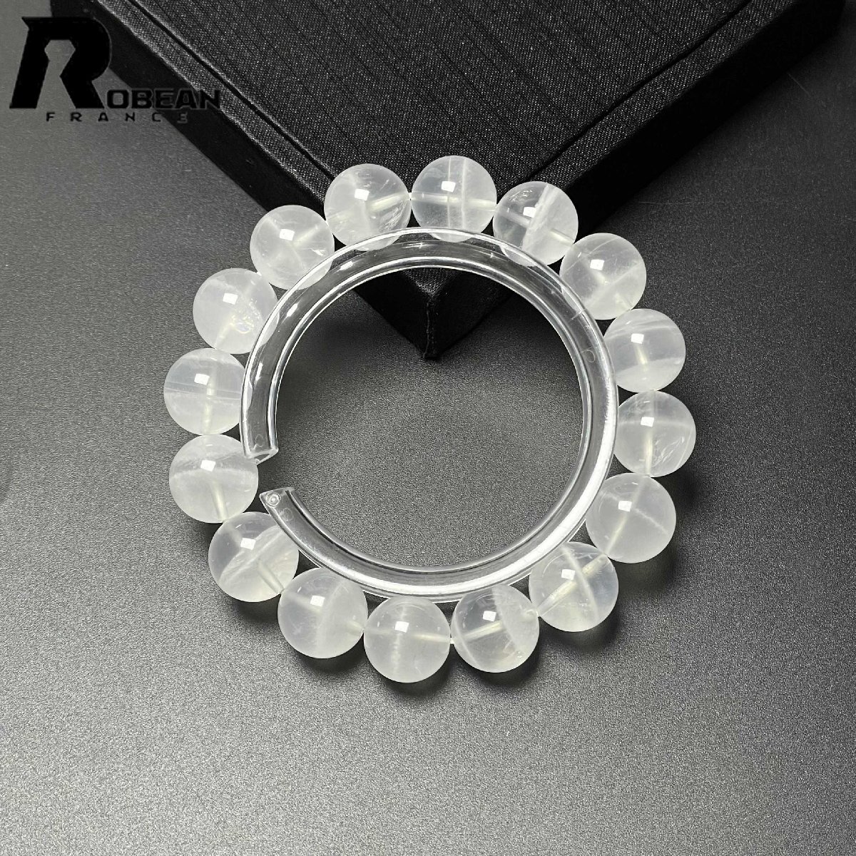 綺麗 EU製 定価6万円★ROBEAN・ホワイトファントム★パワーストーン アクセサリー 天然石 幸運 高級 お守り 約12.8-13.4mm M0731165拍卖