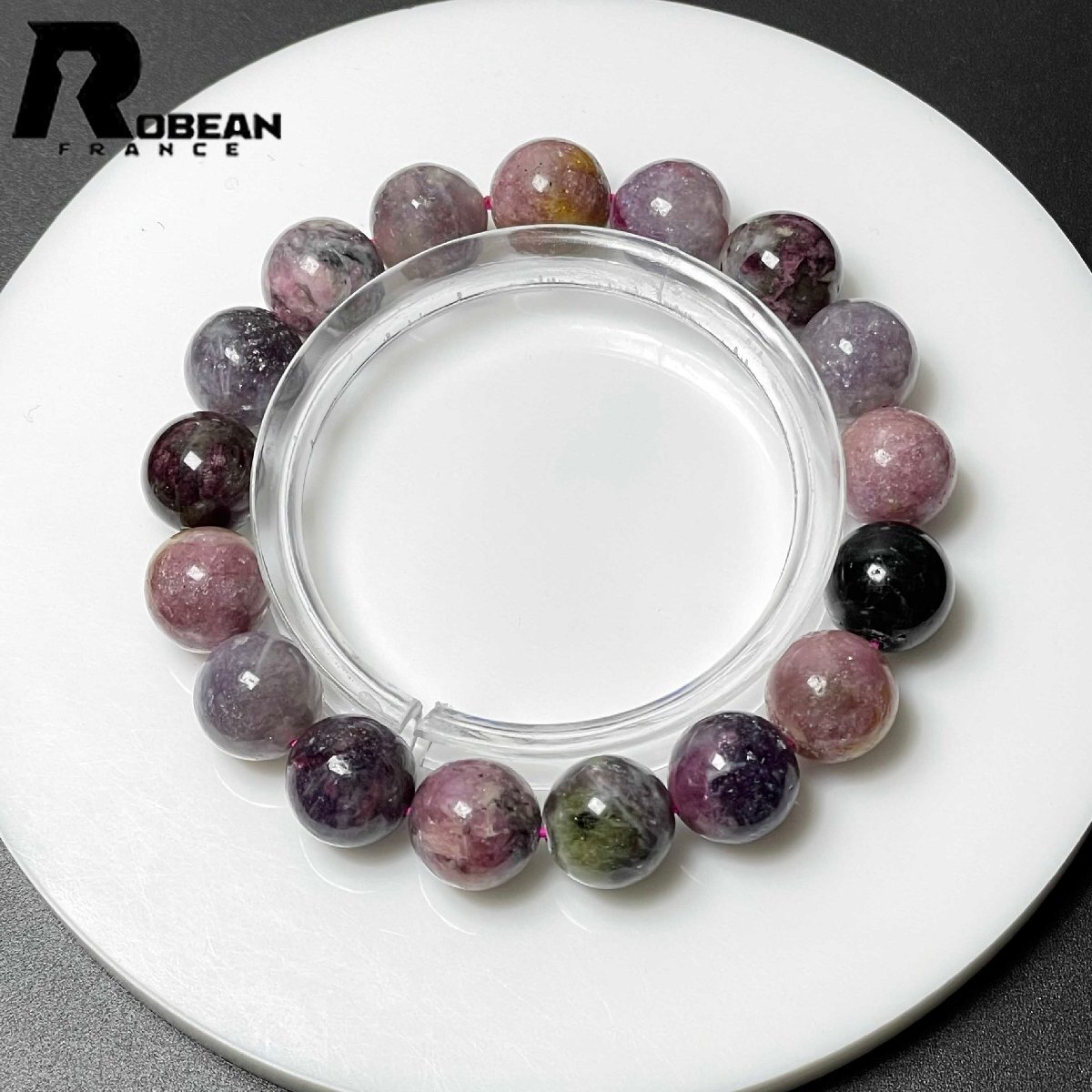 綺麗 EU製 定価6万円★ROBEAN・ミックスカラートルマリン★アクセサリー ブレスレット パワーストーン 天然石 約11.9-12.3mm M0212235拍卖