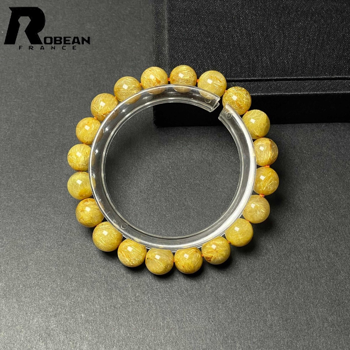 貴重 EU製 定価14万円★ROBEAN・極!極満針ルチルクォーツ★ブレスレット パワーストーン 天然石 綺麗 金運 お守り 9.2-9.8mm M1004593拍卖