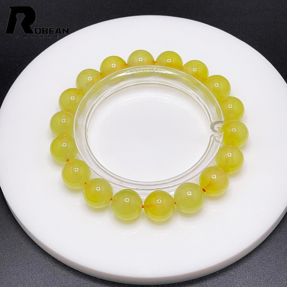 高級 EU製 定価14万円★ROBEAN・ゴールデンプレナイト★パワーストーン ブレスレット 天然石 原石 綺麗 お守り 10.9-11.3mm M1107356拍卖