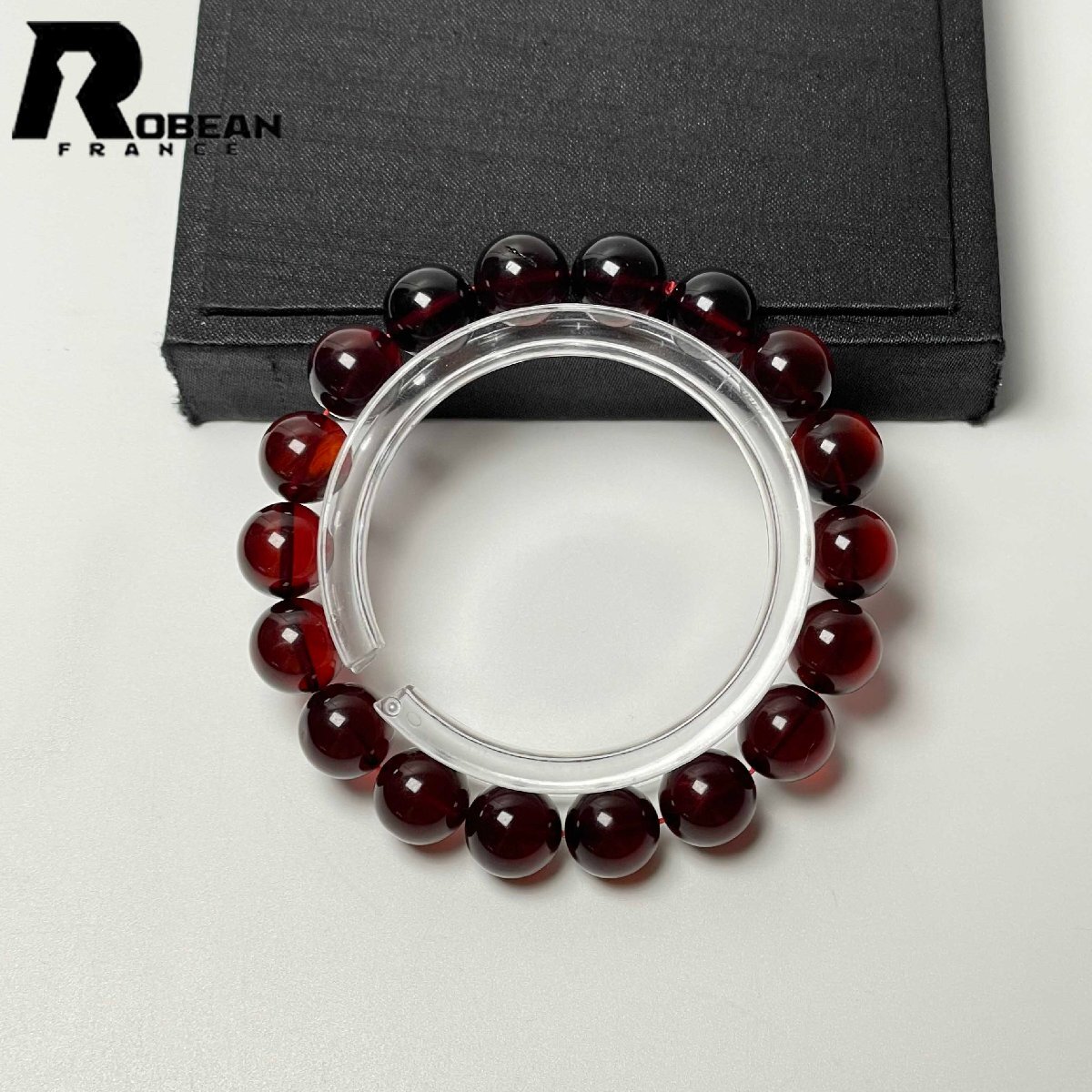 希少 EU製 定価7万円★ROBEAN・レッドアンバー・琥珀★ブレスレット パワーストーン 天然石 綺麗 お守り プレゼント 10.8-11.3mm M0728064拍卖