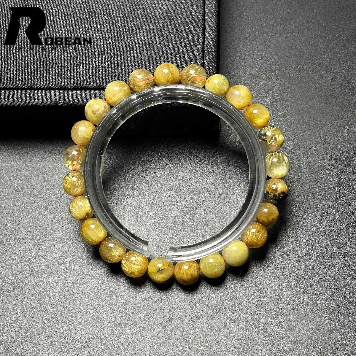 希少 EU製 定価7万円★ROBEAN・極!極満針ルチルクォーツ★ブレスレット パワーストーン 天然石 綺麗 金運 お守り 6.8-7.6mm M1018768拍卖