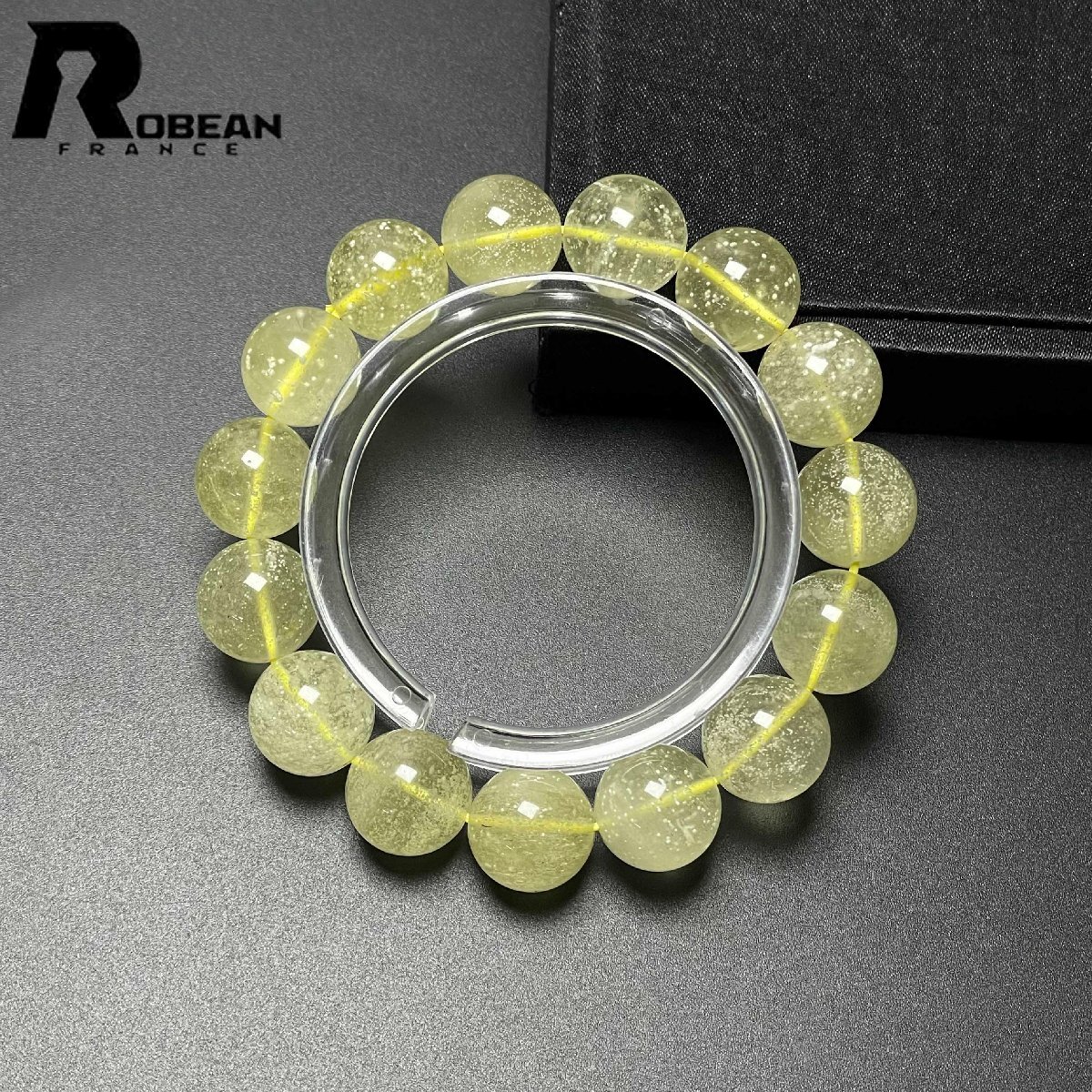 夢色 EU製 定価21万円★ROBEAN・リビアングラス★パワーストーン アクセサリー 天然石 幸運 高級 お守り 約13.8-14.3mm M0722928拍卖