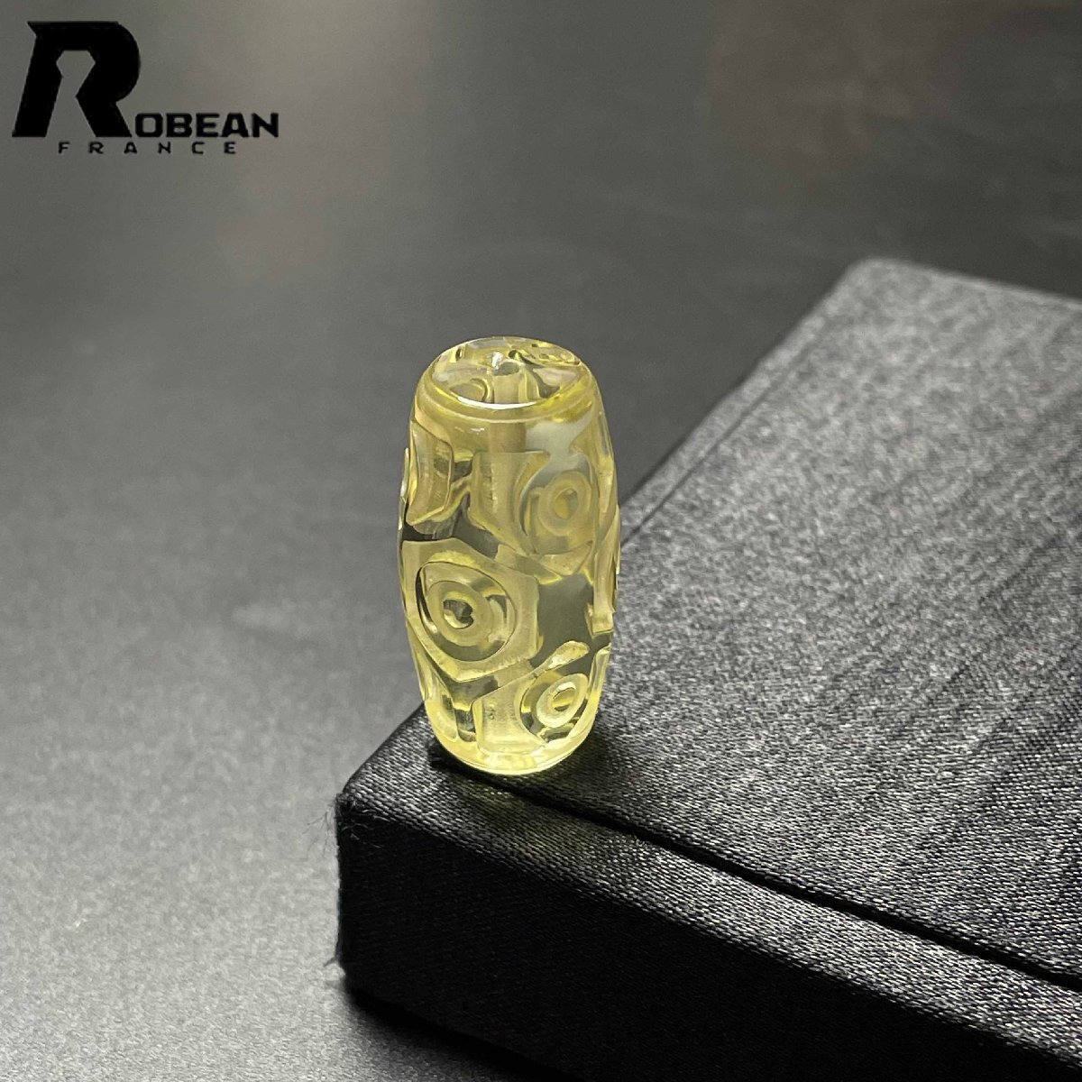 絶賛 EU製 定価6万円★ROBEAN・チベット天珠・シトリンファントム★パワーストーン アクセサリー 天然石 金運 約29.6*15mm M0725023拍卖