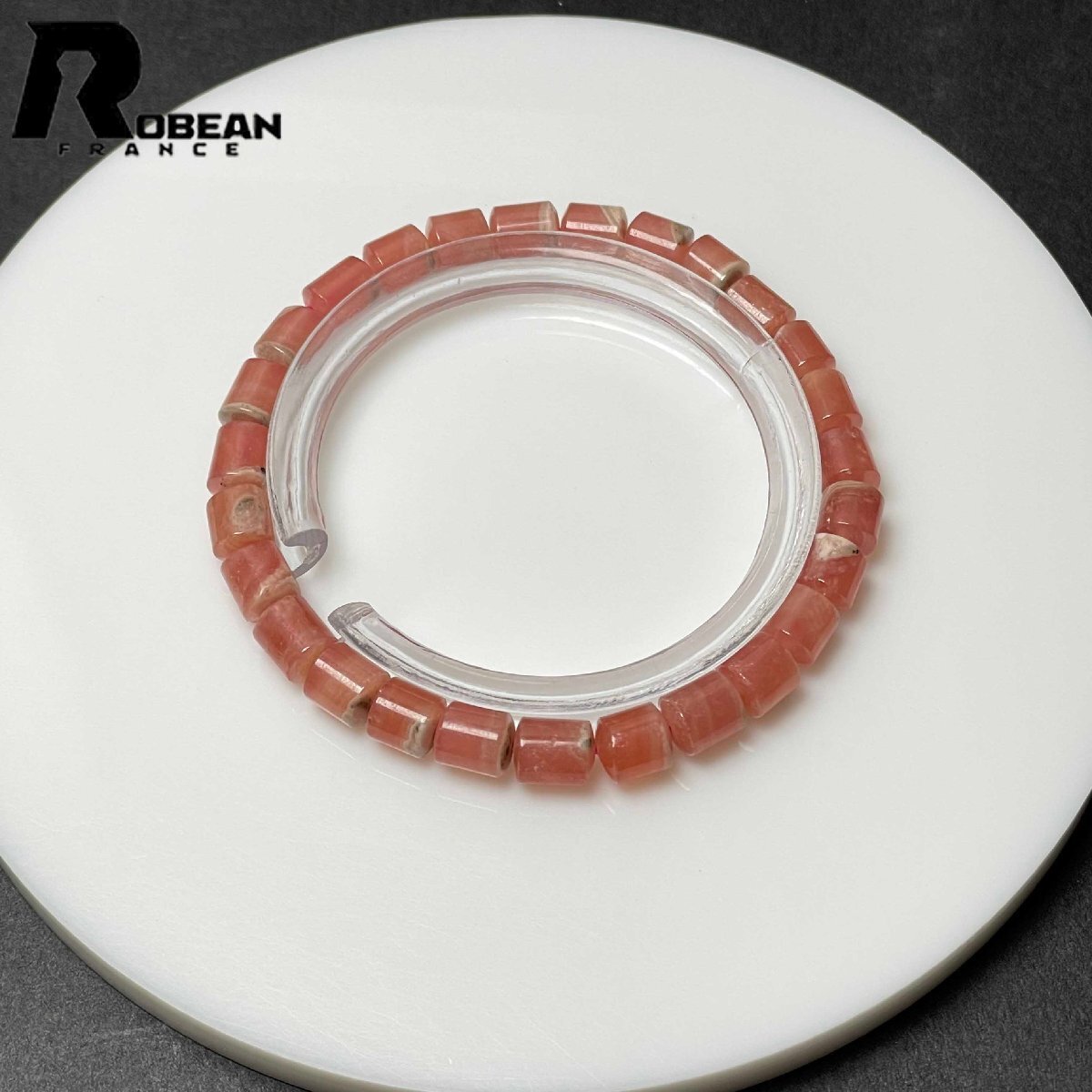 逸品 EU製 定価7万円★ROBEAN・インカローズ★天珠型ブレス パワーストーン 原石 天然石 高級 プレゼント バラ色 約5.8*6.8mm M0321633拍卖