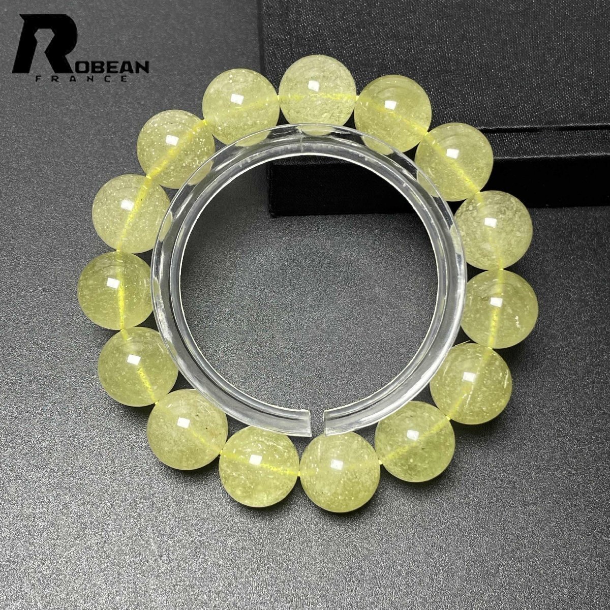 逸品 EU製 定価19万円★ROBEAN・リビアングラス★パワーストーン アクセサリー 天然石 幸運 高級 お守り 約14.2-14.4mm L0217072拍卖