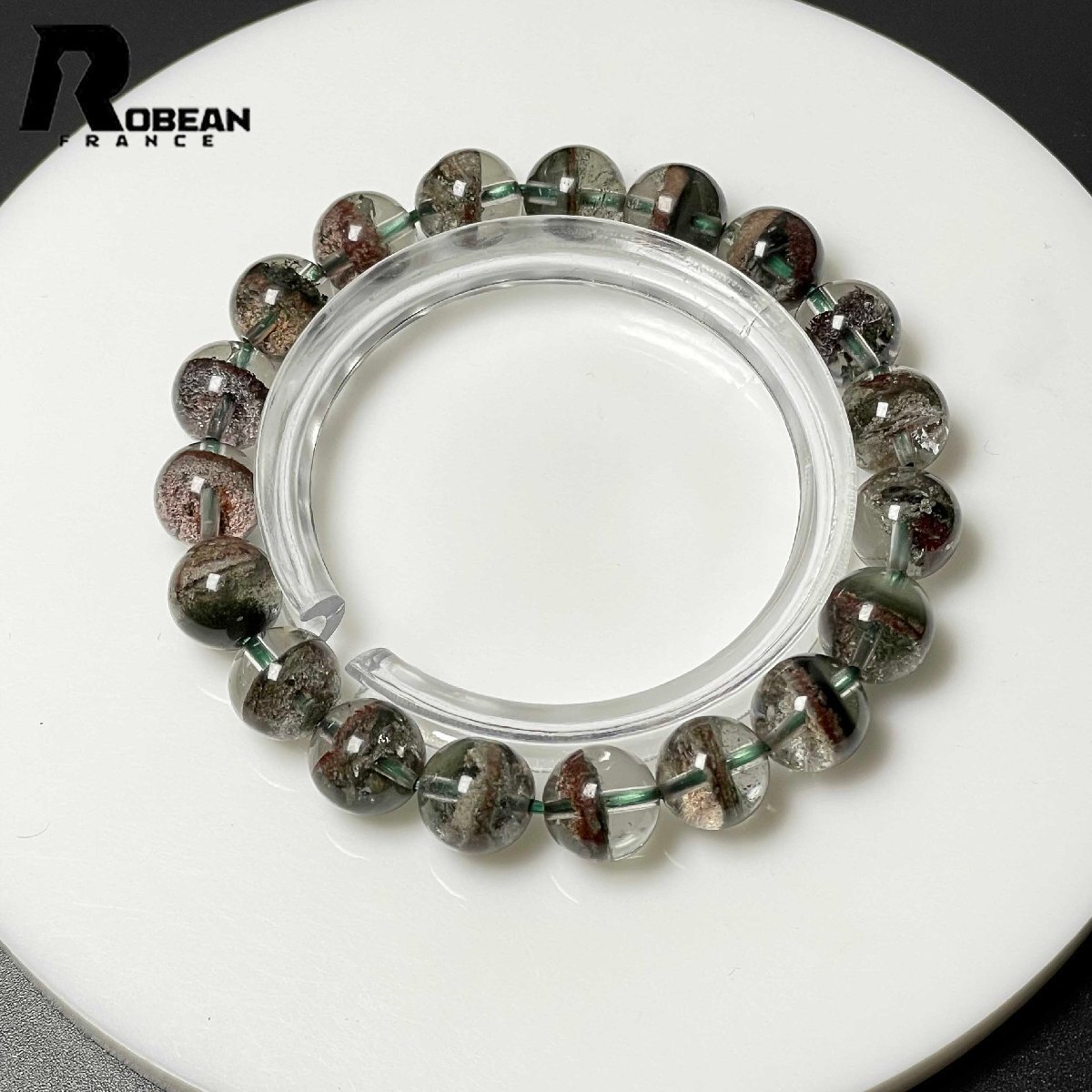 高級 EU製 定価7万円★ROBEAN・グリーントルマリン★パワーストーン ブレスレット 天然石 金運 浄化 綺麗 ギフト 9.4-9.9mm M0124139拍卖