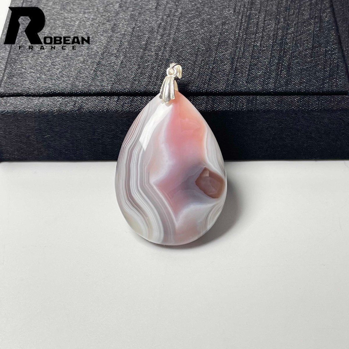高級EU製 定価6万円★ROBEAN・ピンク ペルシャメノウペンダント★パワーストーン アクセサリー 瑪瑙 金運 お守り 39.2*27.9*8.1mm M0509196拍卖