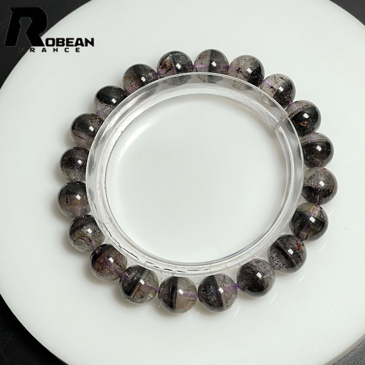 絶賛 EU製 定価14万円★ROBEAN・オーロラクォーツ・イン・スーパーセブン★パワーストーン ブレスレット 天然石 綺麗 9.4-9.8mm M1012040拍卖