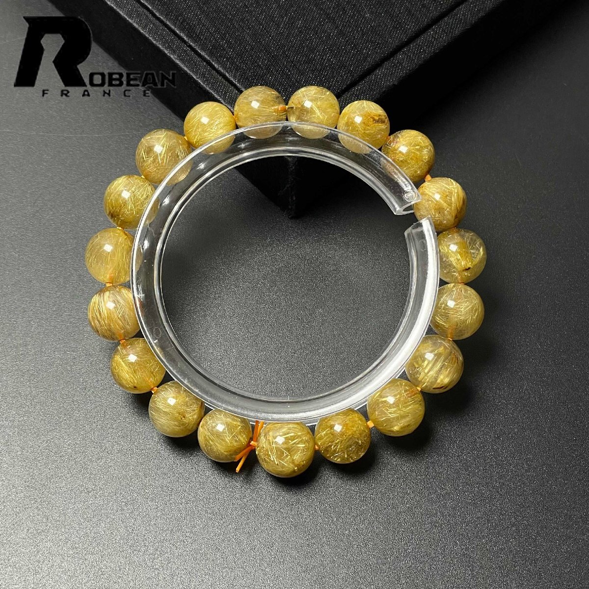 綺麗 EU製 定価15万円★ROBEAN・極!極満針ルチルクォーツ★ブレスレット パワーストーン 天然石 綺麗 金運 お守り 9.8-10.7mm M0709789拍卖