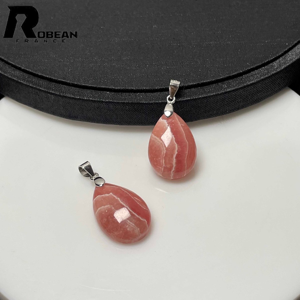 上級 EU製 定価10万円★ROBEAN・インカローズペンダント★2点セット パワーストーン アクセサリー 天然石 幸運 高級 M0424062拍卖