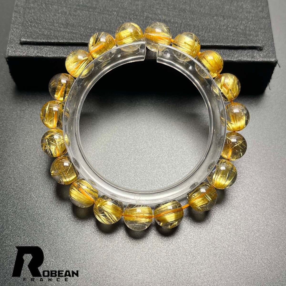 夢色 EU製 定価168万円★ROBEAN・極!極満針ルチルクォーツ★ ブレスレット パワーストーン 天然石 金運 お守り 9.8-10.3mm D0922506拍卖