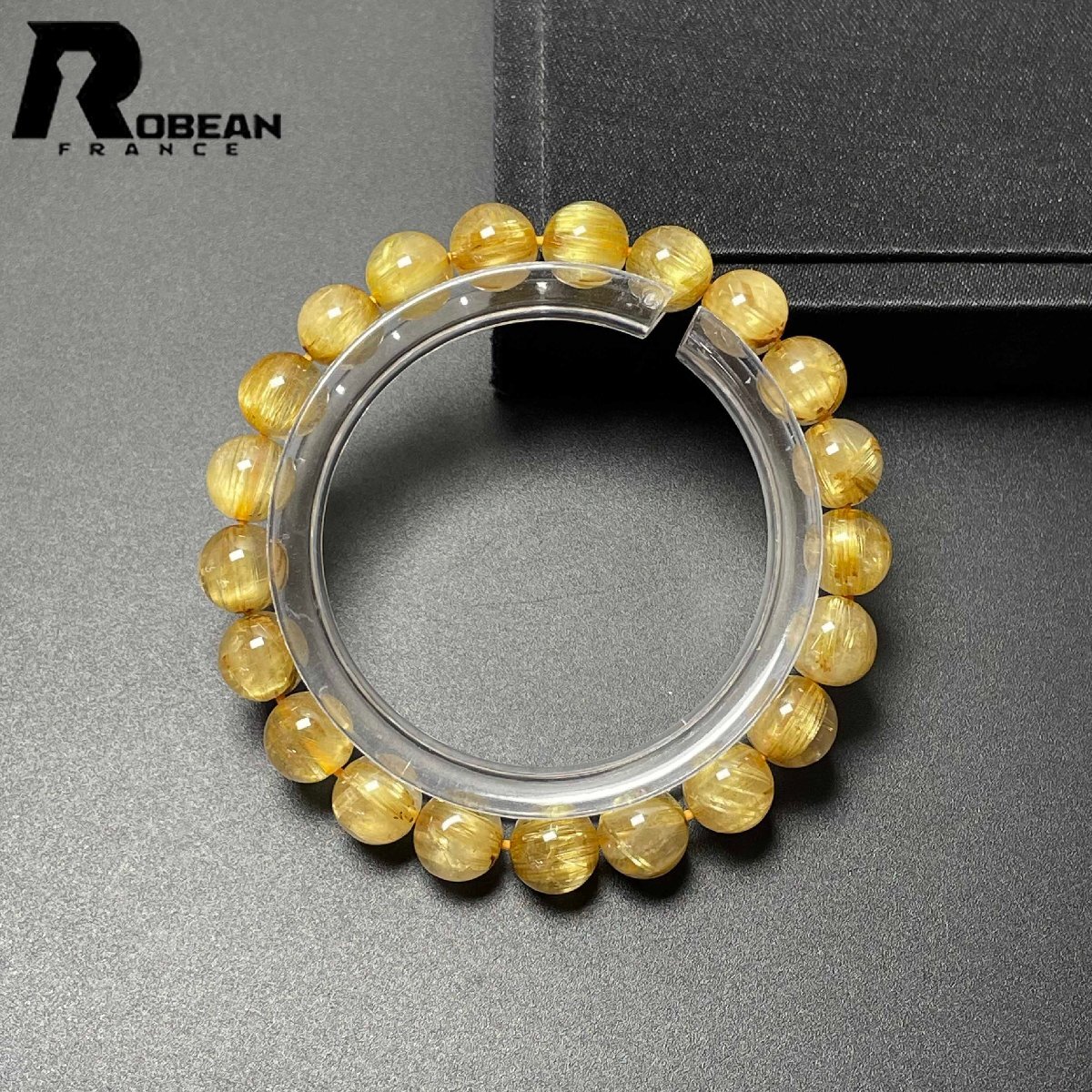 貴重 EU製 定価35万円★ROBEAN・極!極満針ルチルクォーツ★ブレスレット パワーストーン 天然石 綺麗 金運 お守り 8.8-9.2mm D0606418拍卖