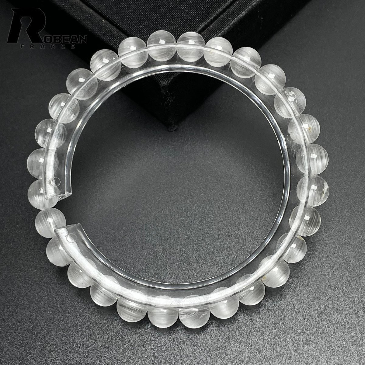 綺麗 EU製 定価106万円★ROBEAN・ホワイトトパーズルチルクォーツ★パワーストーン アクセサリー 猫目 天然石 お守り 6.4-6.9mm M1108395拍卖