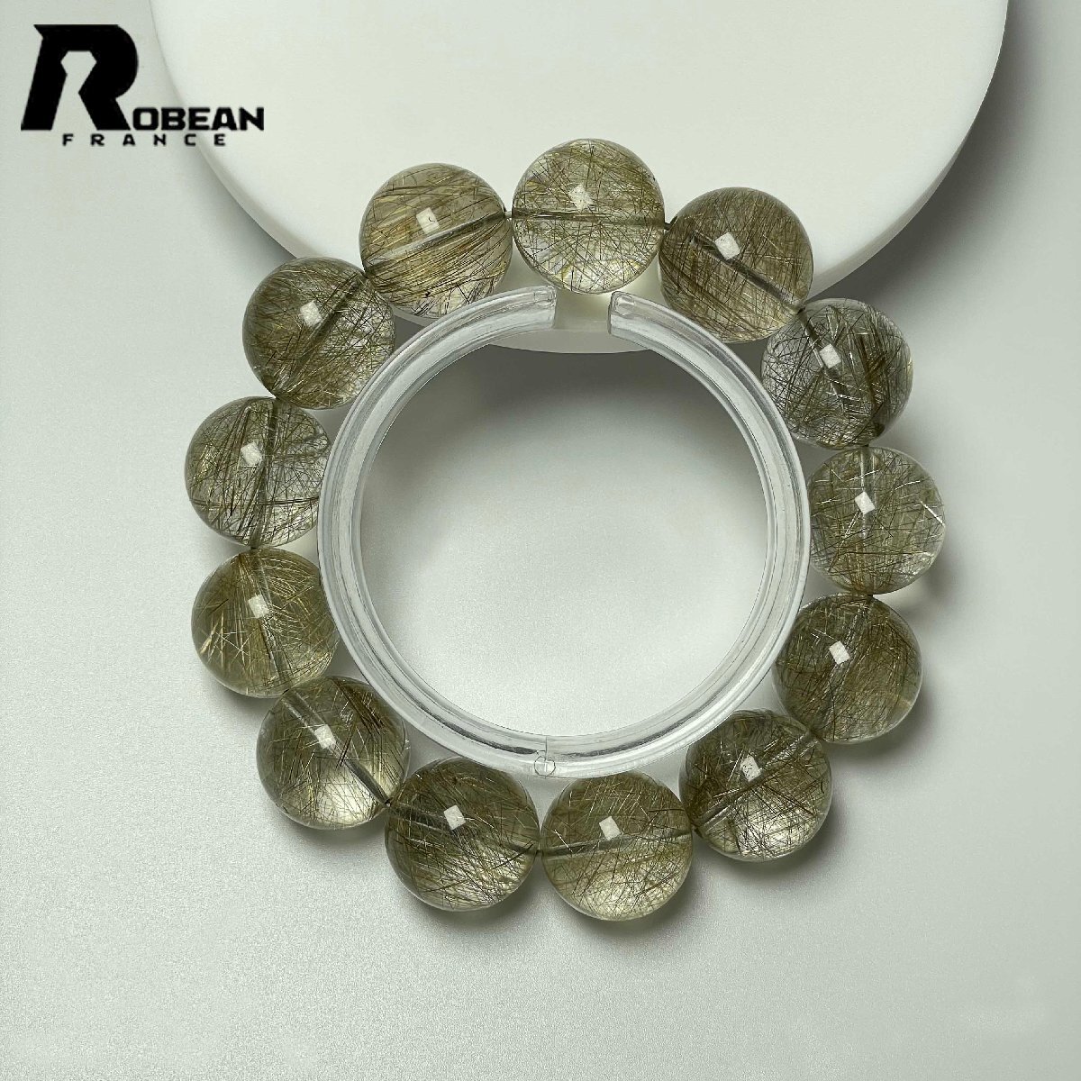 貴重 EU製 定価242万円★ROBEAN・シルバールチル★パワーストーン ブレスレット 銀針水晶 天然石 原石 綺麗 お守り 19.1-19.8mm D0402349拍卖