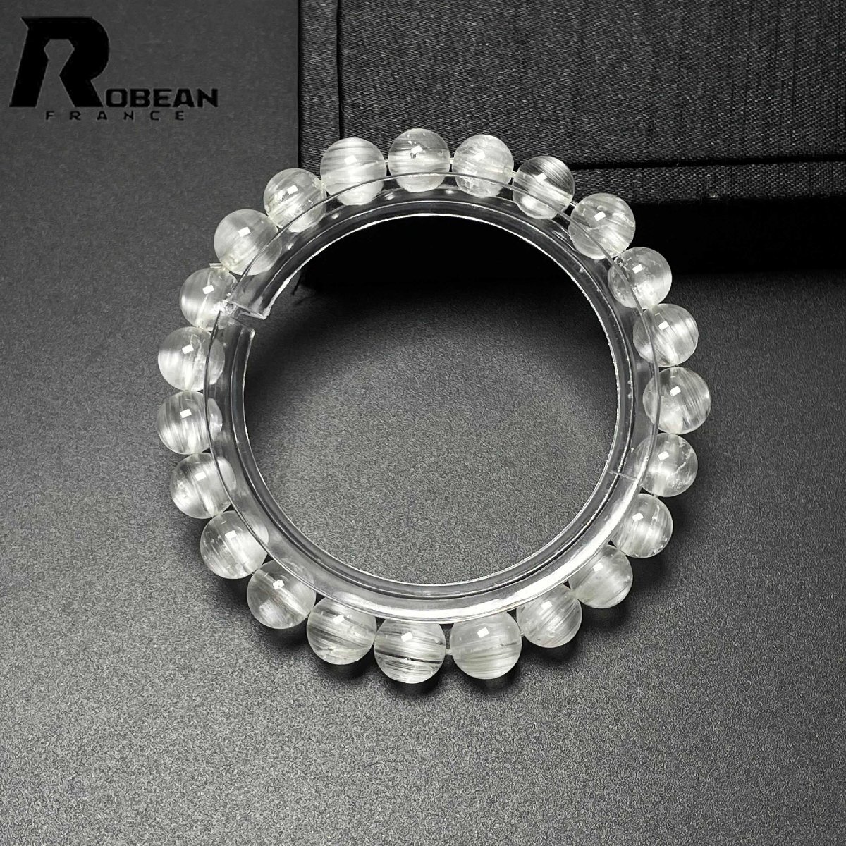 上級 EU製 定価83万円★ROBEAN・ホワイトトパーズルチルクォーツ★パワーストーン アクセサリー 天然石 お守り 7.7-8.7mm D0618584拍卖