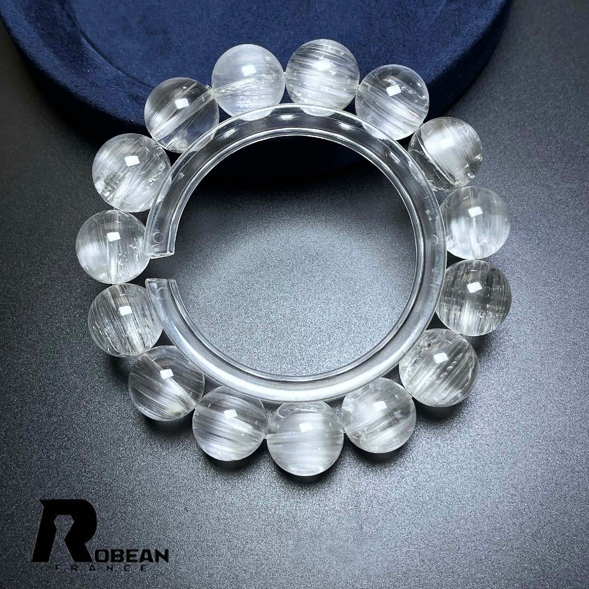 逸品 EU製 定価222万円★ROBEAN・猫目ホワイトトパーズルチルクォーツ★パワーストーン アクセサリー 天然石 お守り 14.0-14.8mm K1117253拍卖