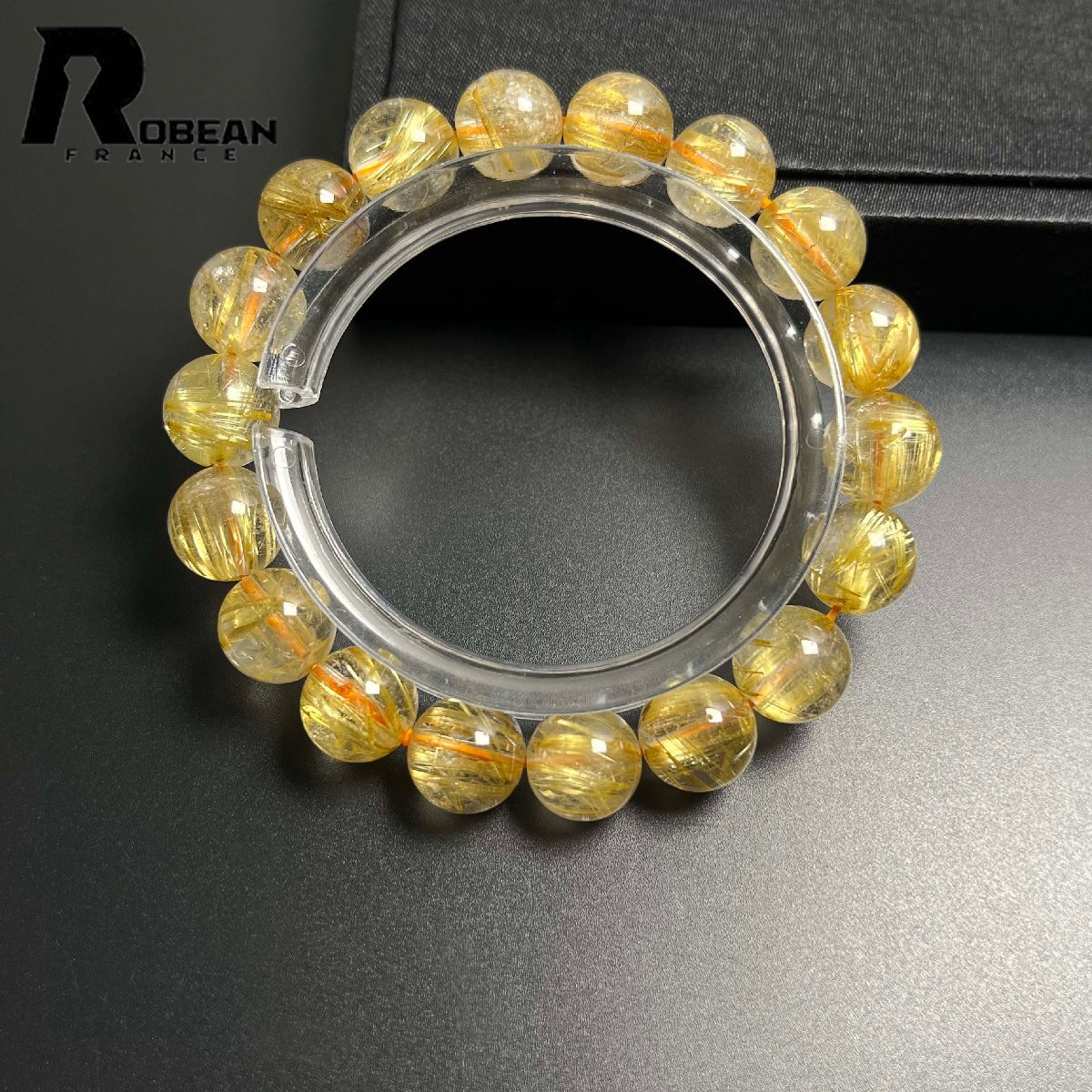上級 EU製 定価33万円★ROBEAN・極!極満針ルチルクォーツ★ブレスレット パワーストーン 天然石 金運 お守り 11-11.4mm K0710811拍卖
