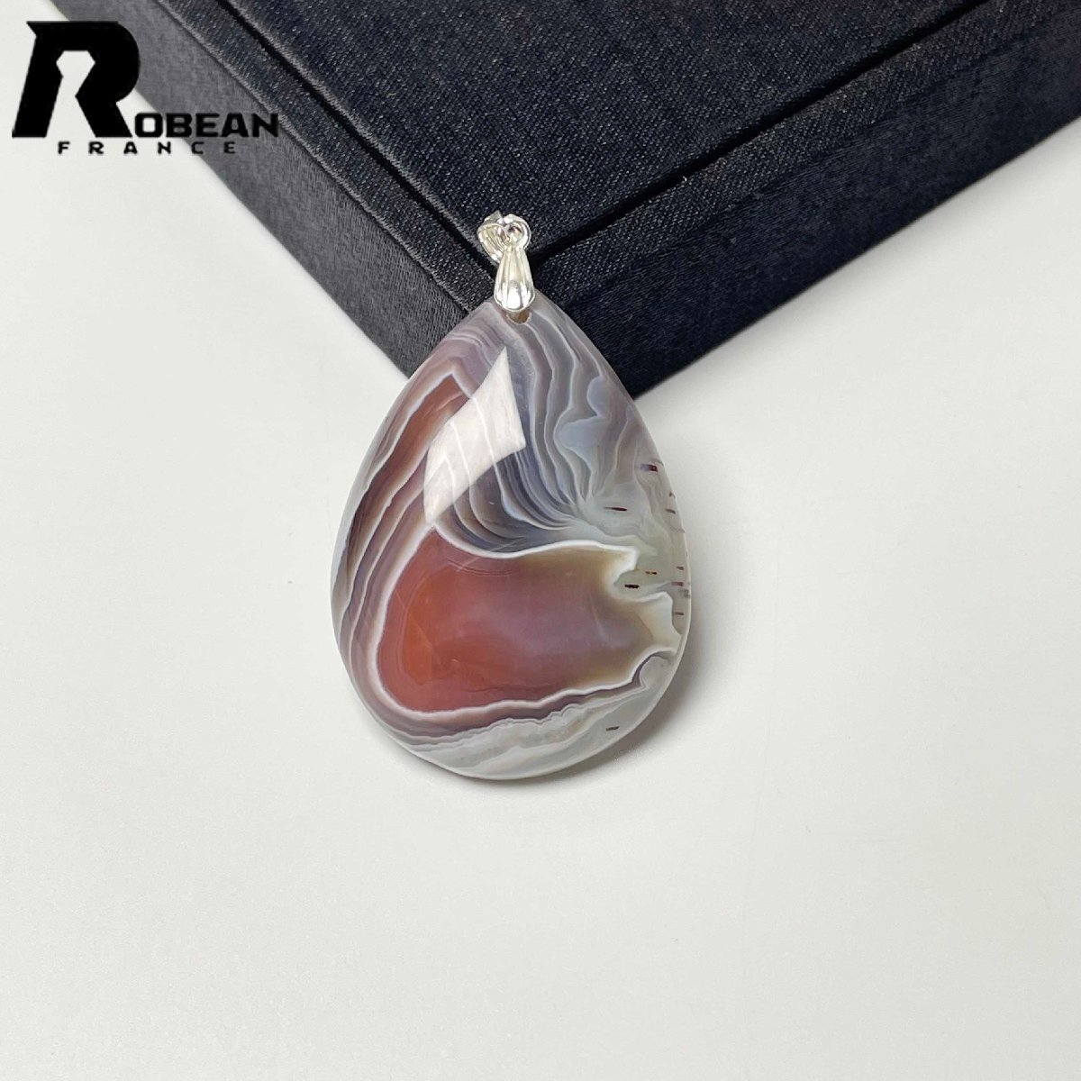 高級EU製 定価6万円★ROBEAN・ピンク ペルシャメノウペンダント★パワーストーン アクセサリー 瑪瑙 金運 お守り 40.8*29.5*8.5mm M0424074拍卖