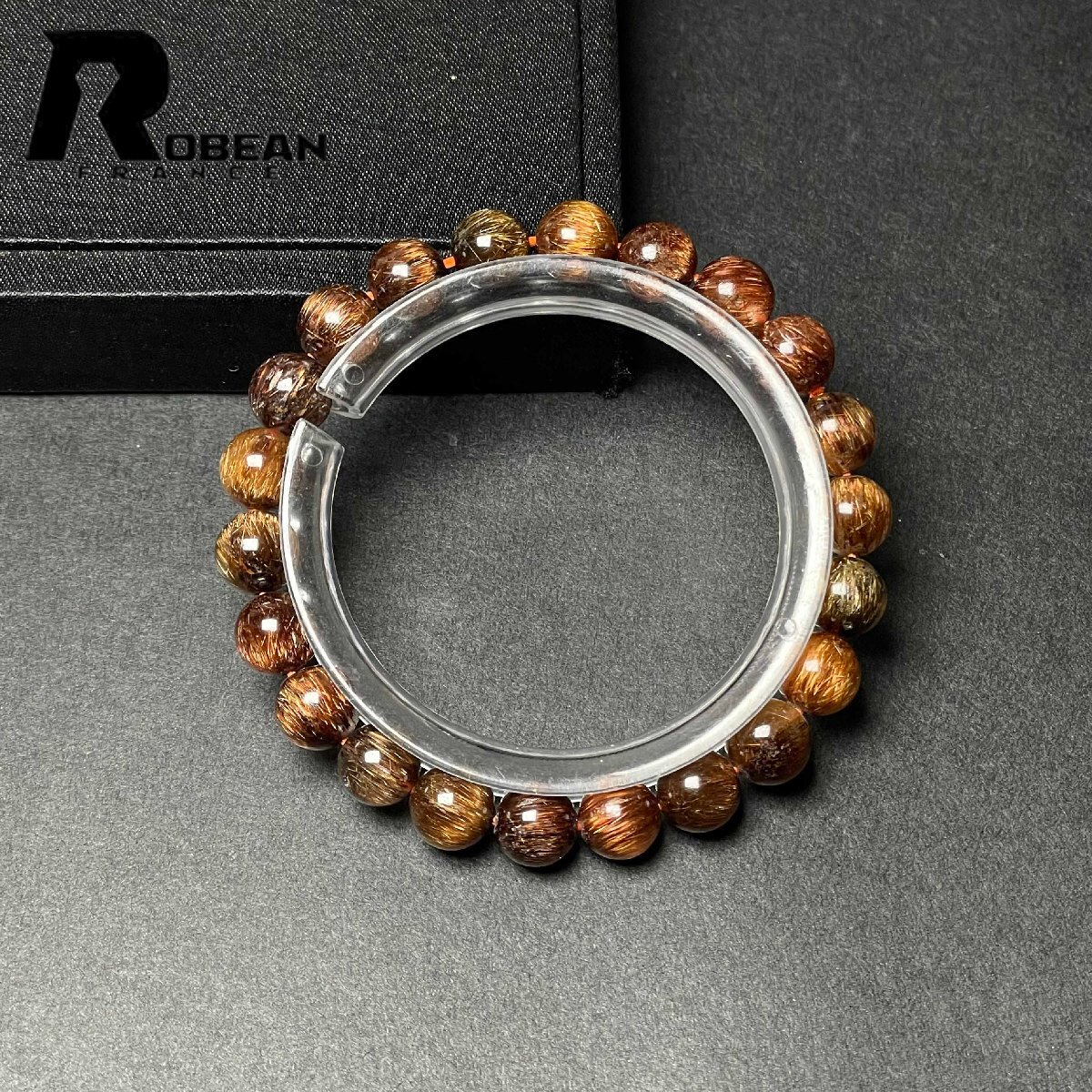 綺麗 EU製 定価19万円★ROBEAN・銅髪ルチルクォーツ★ブレスレット パワーストーン 天然石 綺麗 金運 お守り 8.3-8.8mm M1103913拍卖