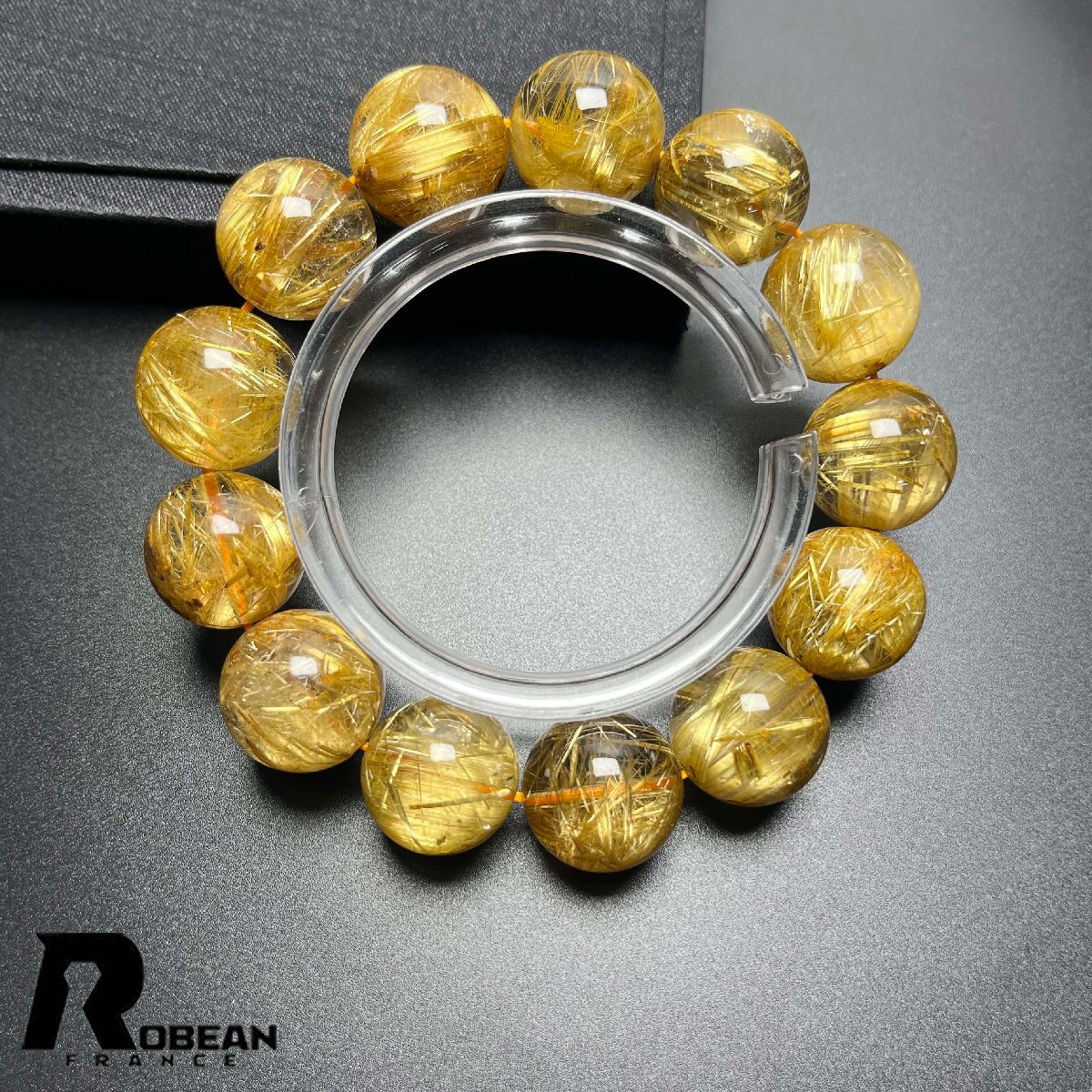 上級 EU製 定価297万円★ROBEAN・極!極満針ルチルクォーツ★ブレスレット パワーストーン 天然石 綺麗 金運 お守り 16.7-17.4mm D0922514拍卖