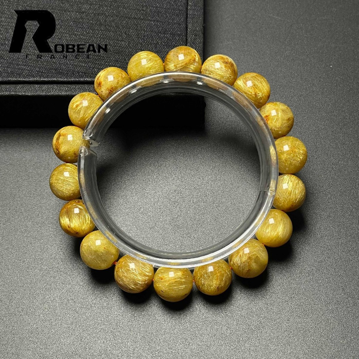 希少 EU製 定価23万円★ROBEAN・極!極満針ルチルクォーツ★ブレスレット パワーストーン 天然石 綺麗 金運 お守り 11.2-11.7mm M1014716拍卖