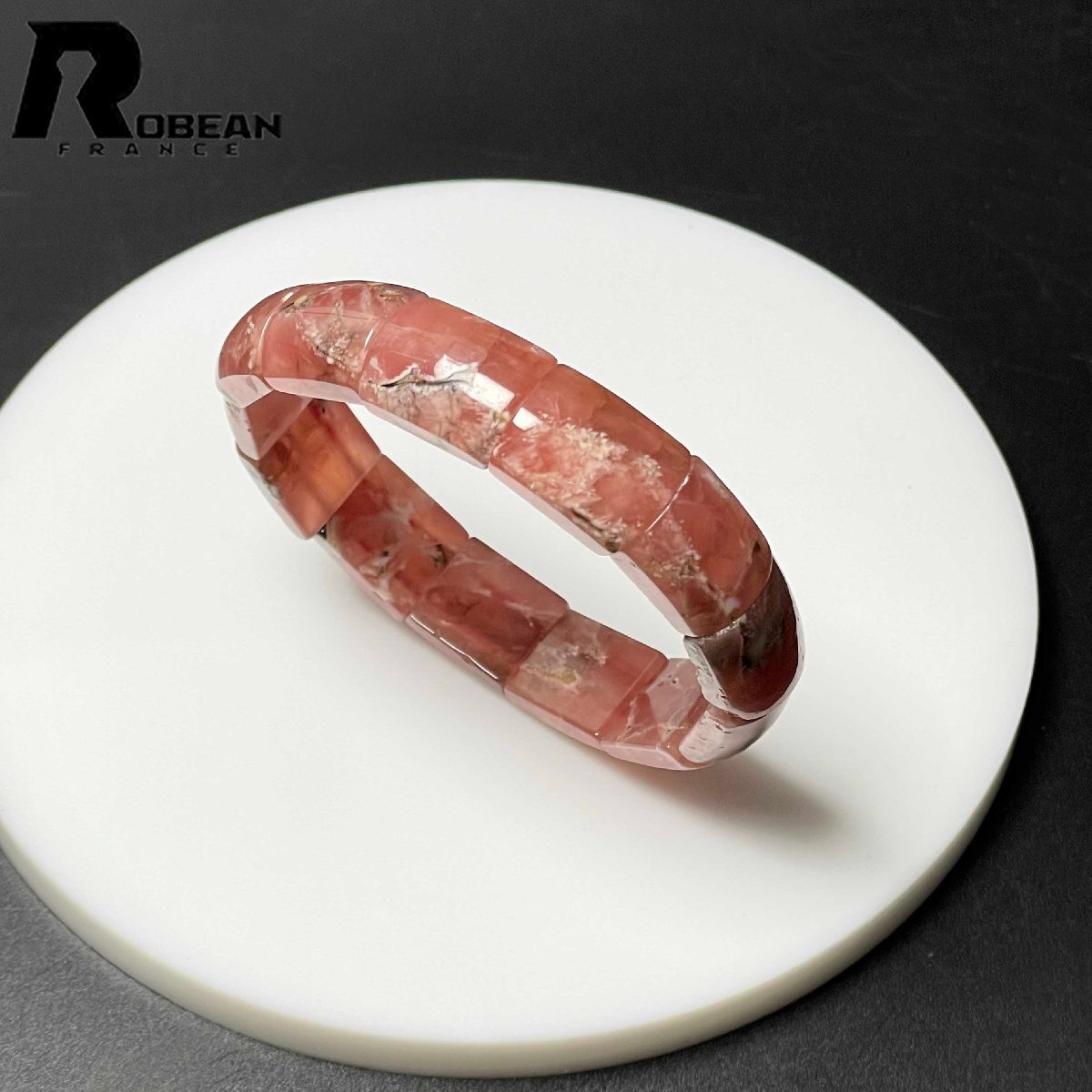 綺麗 EU製 定価10万円★ROBEAN・インカローズ・バングル★パワーストーン 天然石 プレゼント バラ色 癒し 浄化 16*12.2*6.4mm M084220拍卖