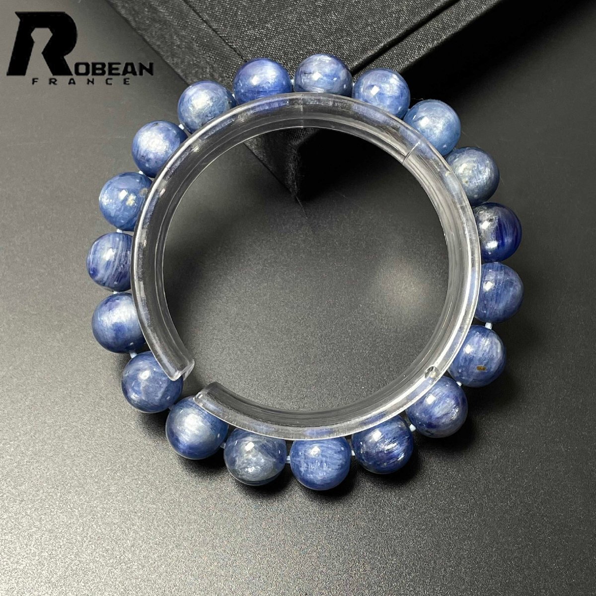 上品 EU製 定価9万円★ROBEAN・カイヤナイト★パワーストーン ブレスレット アクセサリー 天然石 原石 お守り 高級 10.6-10.9mm M0117059拍卖